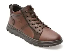 Ghete BITE THE BULLET maro, K164, din piele naturala imagine