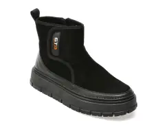 Ghete BITE THE BULLET negre, 1198, din piele intoarsa imagine