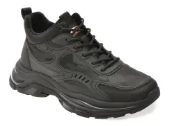 Ghete BITE THE BULLET negre, 3793, din piele naturala imagine