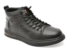 Ghete BITE THE BULLET negre, 66007, din piele naturala imagine