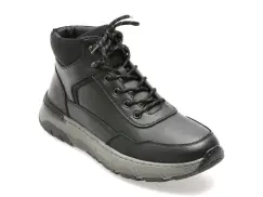 Ghete BITE THE BULLET negre, K151, din piele naturala imagine