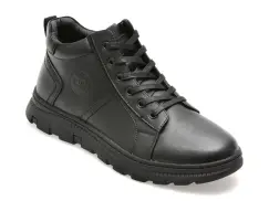 Ghete BITE THE BULLET negre, K164, din piele naturala imagine