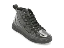 Ghete casual GEOX negre, J46M3B, din piele ecologica imagine