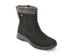 Ghete casual RIEKER negre, L7165, din piele intoarsa imagine