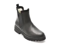 Ghete casual RIEKER negre, Z8584, din piele naturala imagine