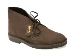 Ghete CLARKS gri, DESERT BT EVO, din piele intoarsa imagine