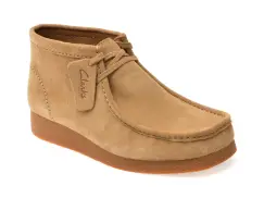 Ghete CLARKS gri, WALLABEE EVO BT, din piele intoarsa imagine