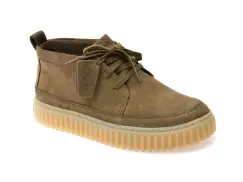 Ghete CLARKS kaki, TORHILL LACE HI, din nabuc imagine