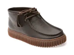Ghete CLARKS maro, TORHILL HI, din piele naturala imagine