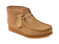 Ghete CLARKS maro, WALEVBT, din piele intoarsa imagine