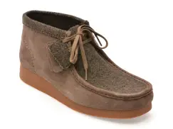 Ghete CLARKS maro, WALLABEE EVO BT, din piele intoarsa imagine
