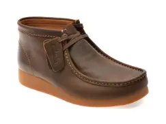 Ghete CLARKS maro, WALLABEE EVO BT, din piele naturala imagine