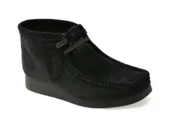 Ghete CLARKS negre, WALLABEE EVO BT, din piele intoarsa imagine
