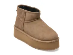 Ghete EMU gri, STINGER MICRO FLATFORM, din piele intoarsa imagine