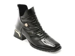 Ghete EPICA negre, 531227, din piele naturala lacuita imagine