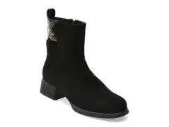 Ghete EPICA negre, W1382, din piele intoarsa imagine