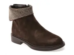 Ghete FLAVIA PASSINI maro, H55, din piele intoarsa imagine