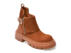 Ghete FLAVIA PASSINI maro, V3125, din piele intoarsa imagine