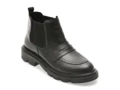 Ghete FLAVIA PASSINI negre, 1002SYD, din piele naturala imagine