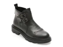 Ghete FLAVIA PASSINI negre, 1003SYF, din piele naturala imagine