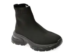 Ghete FLAVIA PASSINI negre, 1009, din material textil imagine