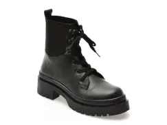 Ghete FLAVIA PASSINI negre, 902SYD, din piele naturala imagine