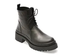 Ghete FLAVIA PASSINI negre, 903SYD, din piele naturala imagine