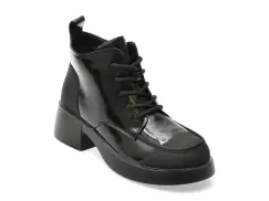 Ghete FLAVIA PASSINI negre, E6326, din piele naturala lacuita imagine