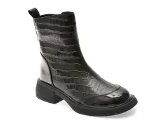 Ghete FLAVIA PASSINI negri, 56148, din piele naturala imagine