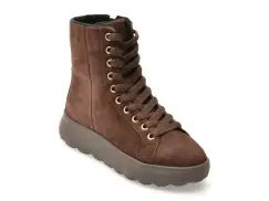 Ghete GEOX maro, D36TCD, din piele intoarsa imagine