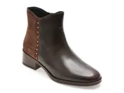 Ghete GEOX maro, D565EE, din piele naturala imagine