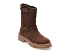 Ghete GEOX maro, D56HRD, din piele intoarsa imagine