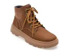 Ghete GEOX maro, J46M9A, din piele naturala imagine