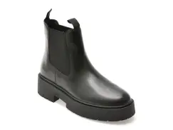 Ghete GEOX negre, D56VDA, din piele naturala imagine