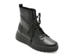 Ghete GEOX negre, D94FDA, din piele naturala imagine