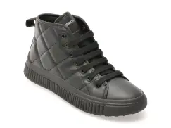 Ghete GEOX negre, J56M3F, din piele ecologica imagine