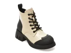 Ghete GRYXX alb-negru, B98, din piele naturala lacuita imagine