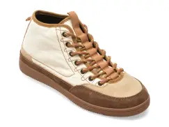 Ghete GRYXX bej, M99898, din material textil si piele naturala imagine