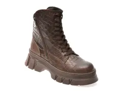 Ghete GRYXX maro, 091T113, din piele croco imagine