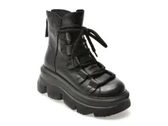 Ghete GRYXX negre, 19698, din piele naturala imagine