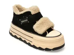 Ghete GRYXX negre, 624D150, din piele intoarsa imagine