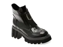 Ghete GRYXX negre, RT4011, din piele naturala lacuita imagine