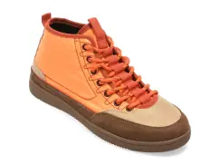 Ghete GRYXX portocalii, M99898, din material textil si piele naturala imagine