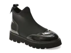 Ghete IMAGE negre, 146B362, din material textil imagine