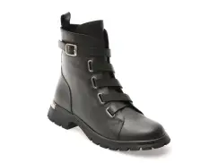 Ghete IMAGE negre, 208303, din piele naturala imagine