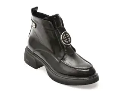 Ghete IMAGE negre, 3695030, din piele naturala lacuita imagine