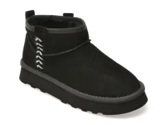 Ghete O-JOO negre, BRITNEY, din piele intoarsa imagine