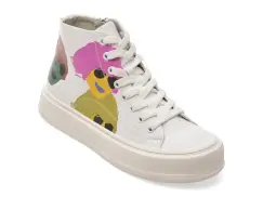 Ghete PASS COLLECTION albe, KL60005, din piele naturala imagine