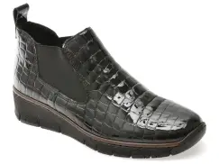 Ghete RIEKER negre, 53794, din piele croco imagine