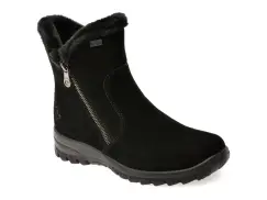 Ghete RIEKER negre, L7162, din piele intoarsa imagine